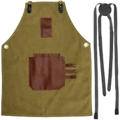 Peleryny fryzjerskie - Gepard Peleryna Fryzjerska Fartuch Skórzany Do Salonu ZIELONY K-39 - miniaturka - grafika 1