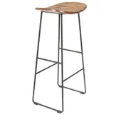 Taborety i hokery - White Label Living Stołek barowy TANGLE naturalny 1500076 - miniaturka - grafika 1