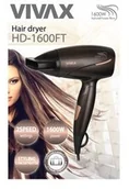 Suszarki do włosów - Vivax Suszarka turystyczna Vivax HD-1600FT Czarny 02356800 - miniaturka - grafika 1