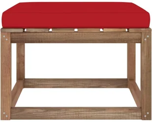 VidaXL Lumarko Podnóżek ogrodowy z czerwoną poduszką 3067266 VidaXL - Pufy i podnóżki - miniaturka - grafika 3