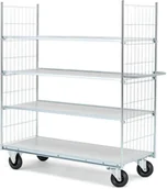 Wózki magazynowe - AJ Produkty Wózek z półkami, 4 półki, 1400x600 mm - miniaturka - grafika 1