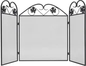 Akcesoria kominkowe - vidaXL vidaXL Parawan kominkowy Czarny, metalowy, 3 skrzydłowy - miniaturka - grafika 1