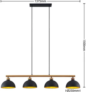 Lindby Tirzana lampa wisząca, 4-punktowa, czarna - Lampy sufitowe - miniaturka - grafika 3