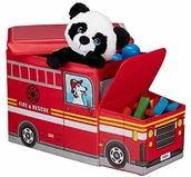 Pojemniki na zabawki - Relaxdays pudełko do siedzenia dla dzieci, z pokrywką, zabawka, schowek, składane, dla chłopców i dziewczynek, wzornictwo Bus, 50 l, różne motywy - miniaturka - grafika 1