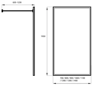 Massi Walk-In 100 profil chrom szkło przezroczyste MSKP-FA1020-100 - Kabiny prysznicowe - miniaturka - grafika 3