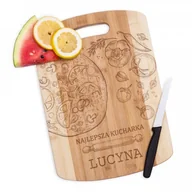 Deski do krojenia - Murrano Bambusowa Deska do Krojenia z Grawerem Pizza DSK-BMB3-003 - miniaturka - grafika 1