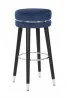 Taborety i hokery - Mauro Ferretti Stołek Barowy w Stylu Glamour Paris Granatowy 14227800BB - miniaturka - grafika 1