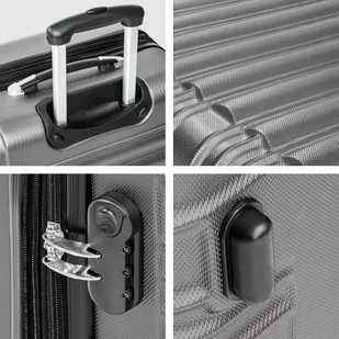 tectake Zestaw walizek ABS 4 częściowy - szary 402025 - Walizki - miniaturka - grafika 10
