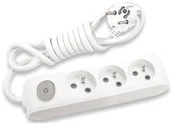 Przedłużacze i rozgałęźniki - HBF Viko Panasonic 3 gniazda z uziemieniem przesłonami styków i wyłącznikiem 3x1,5mm2 2m Panasonic X-tendia WLTA0632-2WH - miniaturka - grafika 1