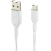Kable USB - Belkin Kabel Boost Charge Braided USB-C do USB-A 2m, biały 745883788590 - miniaturka - grafika 1