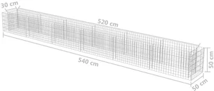 vidaXL Donica gabionowa z galwanizowanej stali, 540 x 50 x 50 cm - Donice - miniaturka - grafika 6