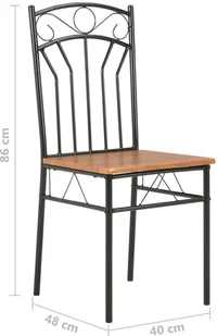 vidaXL Krzesła do jadalni, 6 szt., brązowe, MDF - Krzesła - miniaturka - grafika 8