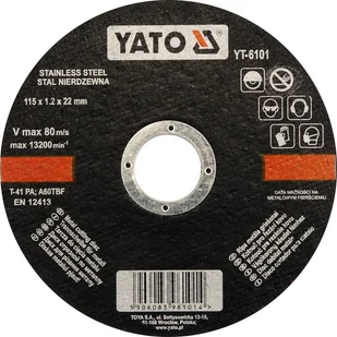 Yato Tarcza do cięcia stali nierdzewnej 115x1.0x22 mm YT-6101 - Tarcze do pił - miniaturka - grafika 2