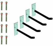 Węże ogrodowe i zraszacze - GAH-Alberts 801960 zestaw uchwytów na felgi, ocynk galwaniczny, powłoka z węża PVC, długość haka: 200 mm, płytka: 120 x 40 x 5 mm - miniaturka - grafika 1