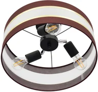 Lampy sufitowe - Euluna Lampa sufitowa Helen tekstylny klosz brązowo-złota - miniaturka - grafika 1