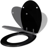 Deski sedesowe - vidaXL vidaXL Deska klozetowa, WC, czarna, prosty design, ciche zamykanie, płyta MDF - miniaturka - grafika 1