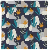 Tapety - Rasch Tapeta w listki 463453 granatowa winylowa na flizelinie - miniaturka - grafika 1