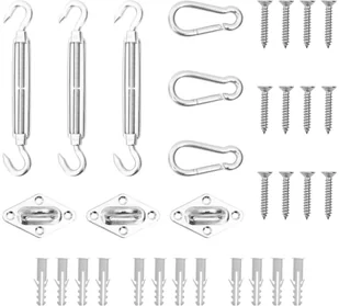 vidaXL 9-cz zestaw akcesoriów do montażu żagla ogrodowego stal 310246 - Pozostałe meble ogrodowe - miniaturka - grafika 2