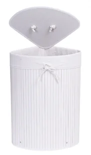 Kosz narożny na pranie bambusowy 60L biały - Kosze na bieliznę - miniaturka - grafika 4