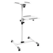 Uchwyty do telewizora - Techly Stolik do projektora mobilny wysoki biały ICA-TB TPM-6 - miniaturka - grafika 1