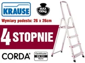 Drabiny - Krause 996 99674642 Aluminiowa drabina domowa Corda 4 stopnie wysokość robocza 2,80m) 74642-uniw - miniaturka - grafika 1