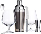 Pozostałe akcesoria barmańskie - Kitchen Craft Kitchencraft Bar Craft luksusowy GIN szklanki i Cocktail Making-KIT, srebrny, 6-częściowy BCGINSET - miniaturka - grafika 1