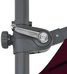 vidaXL Parasol wiszący na stalowym słupku, bordowy, 250x250 cm 312308 - Parasole ogrodowe - miniaturka - grafika 7