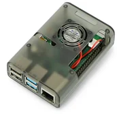 Akcesoria do komputerów jednopłytkowych - OEM Obudowa do Raspberry Pi 4B z wentylatorem - szara, przezroczysta DNG-16188 - miniaturka - grafika 1