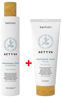 Kemon italy Actyva Nutrizione Ricca zestaw szampon 250ml + maska 200ml ACTYVA RICCA ZESTAW 250+200 - Szampony do włosów - miniaturka - grafika 2