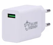 Ładowarki do telefonów - Silver Monkey Silver Monkey Ładowarka sieciowa USB-A QC 3.0 18W - miniaturka - grafika 1
