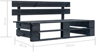 vidaXL Ogrodowa ławka z palet, drewno FSC, czarna - Ławki ogrodowe - miniaturka - grafika 5