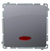 Wyłączniki światła i elektryczne - Kontakt Kontakt_Simon Łącznik jednobiegunowy z podświetleniem (moduł) 10AX. 250V. szybkozłącza srebrny mat BMW1L.01/43 - miniaturka - grafika 1