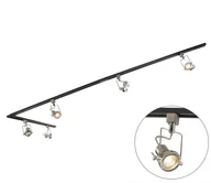 Systemy inteligentnych domów - QAZQA System szynowy 1-fazowy 5 spotów czarny z LED WiFi GU10 - Suplux - miniaturka - grafika 1