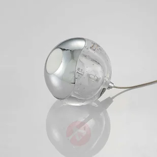 Lampenwelt com Lampa wisząca LED Hayley szklana kula 1-pkt. chrom - Lampy sufitowe - miniaturka - grafika 5