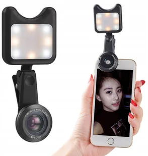 Apexel APL-3663FL Obiektyw 0.36X Wide Angle 15X Makro +Lampka LED black 7624X1 - Etui i futerały do telefonów - miniaturka - grafika 10