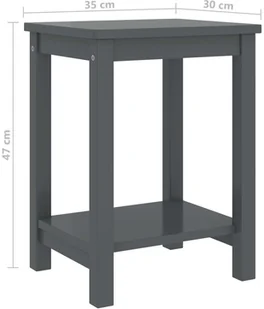 vidaXL Lumarko Szafka nocna, ciemnoszara, 35x30x47 cm, lite drewno sosnowe 322214 - Szafki nocne - miniaturka - grafika 5
