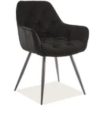 Krzesła - Signal KRZESŁO CHERRY MATT VELVET 99 CZARNY CHERRYMVCC - miniaturka - grafika 1