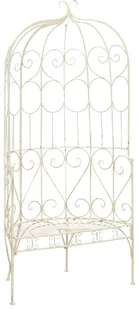 vidaXL Ławka ogrodowa 95 cm żelazo antyczna biel 45432 - Sofy ogrodowe - miniaturka - grafika 2