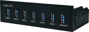 Logilink UA0342 koncentrator USB 3.0 (5,25") z portem szybkiego ładowania i szybkością transmisji danych do 5 GBit/s UA0342 - Czytniki kart pamięci - miniaturka - grafika 2