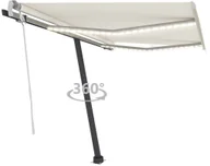 Markizy - VidaXL Lumarko Ręcznie zwijana markiza z LED, 300 x 250 cm, kremowa  3069702 VidaXL - miniaturka - grafika 1