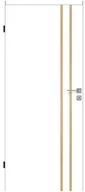 Drzwi wewnętrzne - Voster Skrzydło drzwiowe pełne Intarsja Białe z dekorem dąb piaskowy 80 lewe - miniaturka - grafika 1