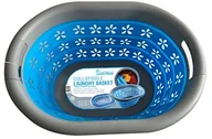Kosze na śmieci - Laundry Master kosz na pranie, składany, niebieski/szary MLM3400 - miniaturka - grafika 1