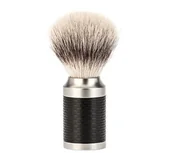 Pędzle do golenia - Muhle MÜHLE  pędzel do golenia  Rocca Serie  Silver Tip Fibre uchwyt  stal nierdzewna Czarny - miniaturka - grafika 1