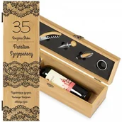 Gadżety dla niej i dla niego - Murrano Personalizowany Zestaw Akcesoriów i Skrzynka Do Wina Koronka ZDW2-008 - miniaturka - grafika 1