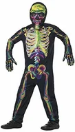 Stroje karnawałowe - Smiffys Kombinezon smiffy kroki  Unisex szkielet kostium dla dzieci, świeci w ciemności, całego ciała, maska i rękawiczki, wielokolorowy, s 45124S - miniaturka - grafika 1