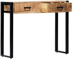 vidaXL Stolik typu konsola, 90 x 30 x 75 cm, lite drewno mango - Konsole i sekretarzyki - miniaturka - grafika 4
