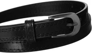 Cavaldi 4U Skórzany wąski pasek damski skóra czarny - Paski - miniaturka - grafika 3