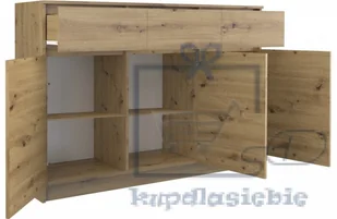 KOMODA SZAFKA 3D3S 120CM DĄB ARTISAN DRZWI SZUFLADY - Komody - miniaturka - grafika 3
