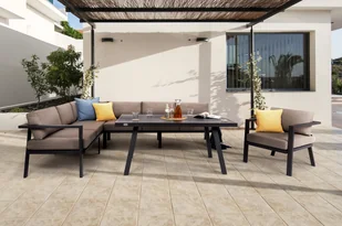 HOME &amp; GARDEN Narożne meble ogrodowe aluminiowe Miami Grey / Window Grey 489652 - Meble ogrodowe - miniaturka - grafika 3