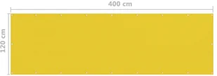 VidaXL Lumarko Parawan balkonowy, żółty, 120x400 cm, HDPE 311001 VidaXL - Markizy - miniaturka - grafika 5